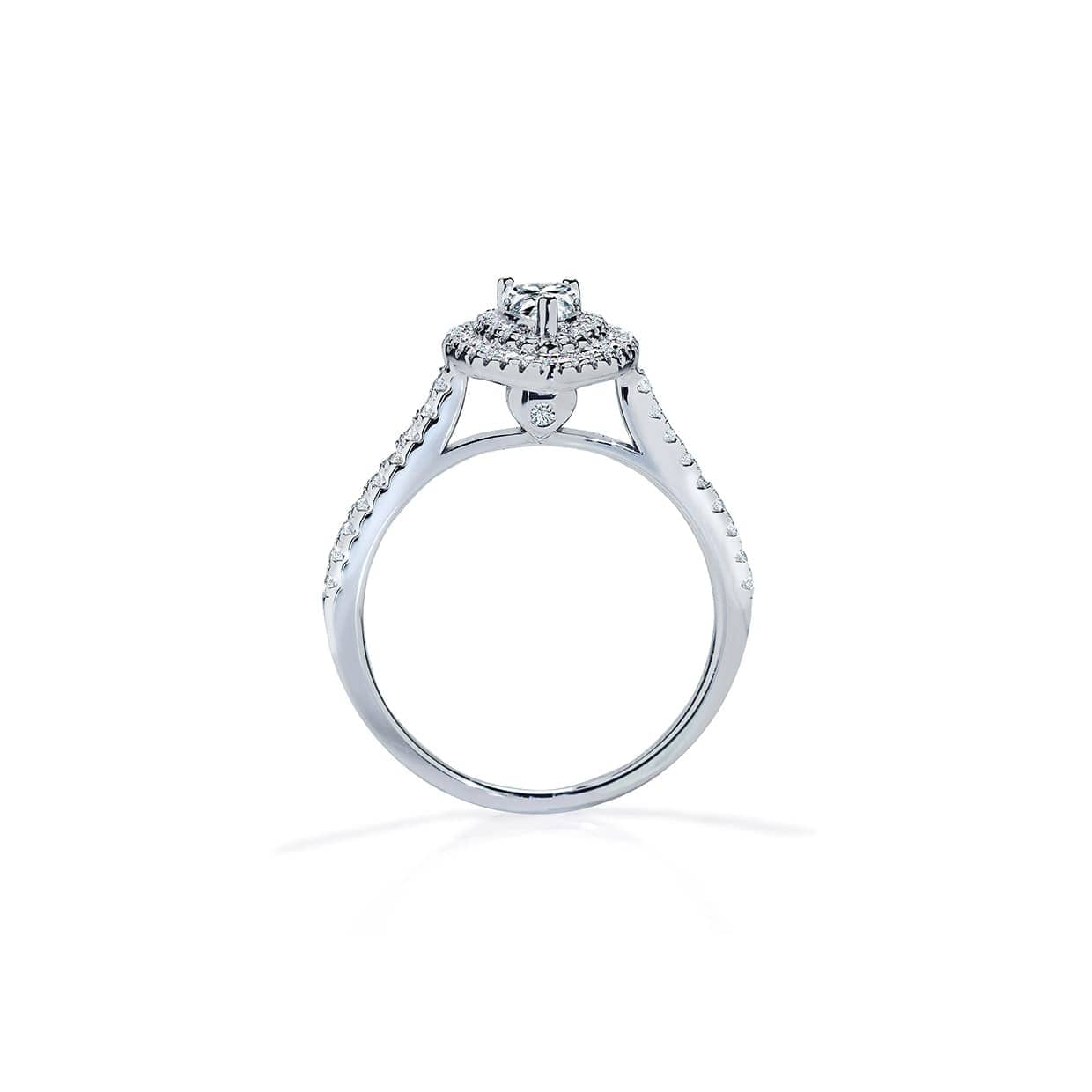 Oxford dobbelt halo pear ring
