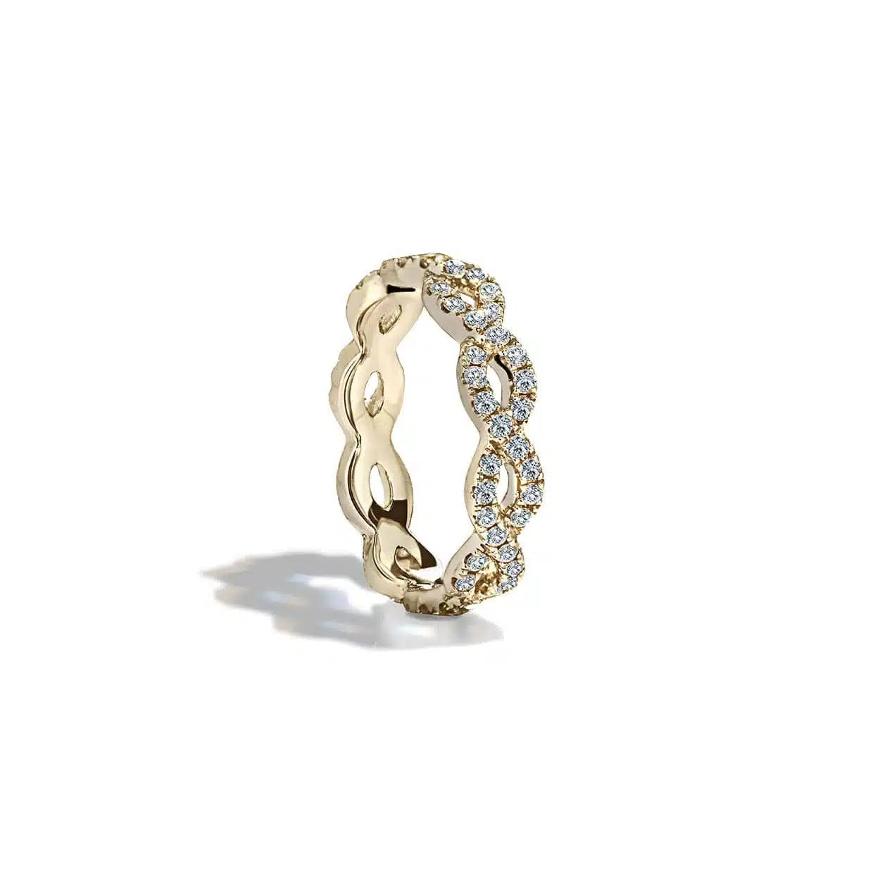 Oxford eternity twist alliancering i forgyldt sterling sølv