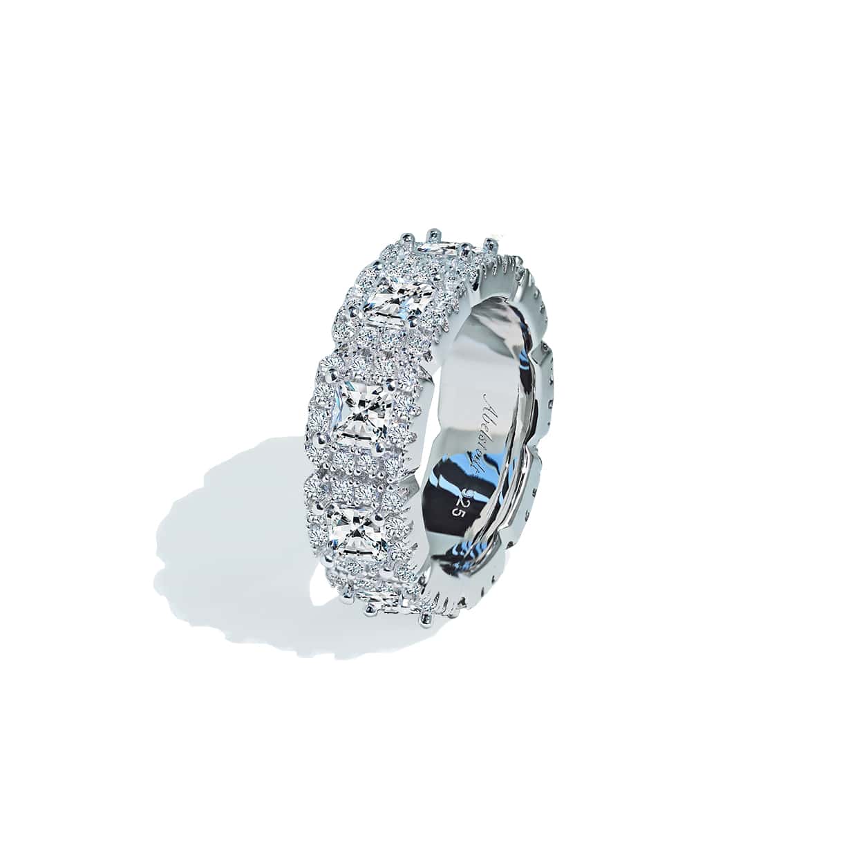 Oxford prinsesse & round cut eternity ring