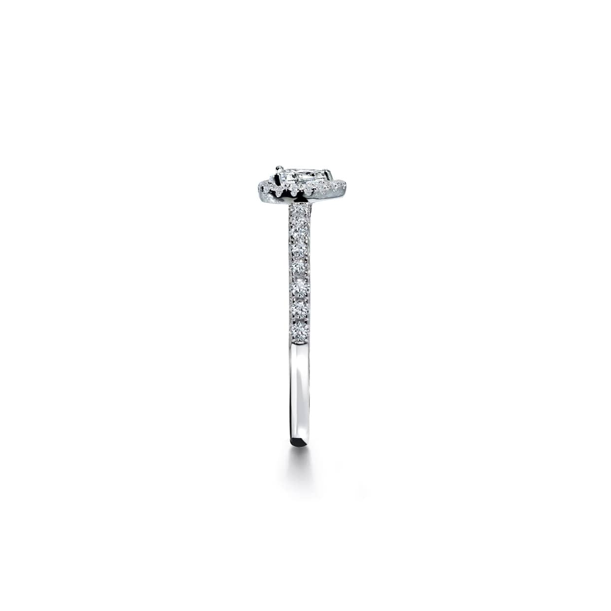Venedig pæreformet halo diamant forlovelsesring