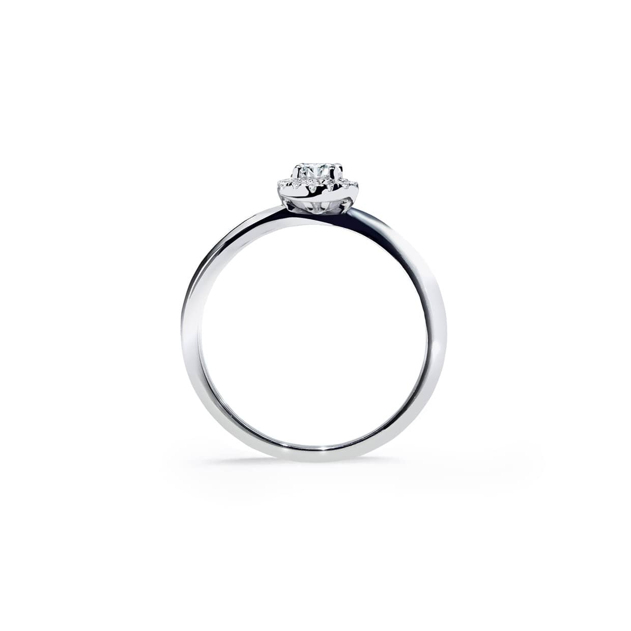 Oxford Silver Halo Square Solitaire Ring med sten