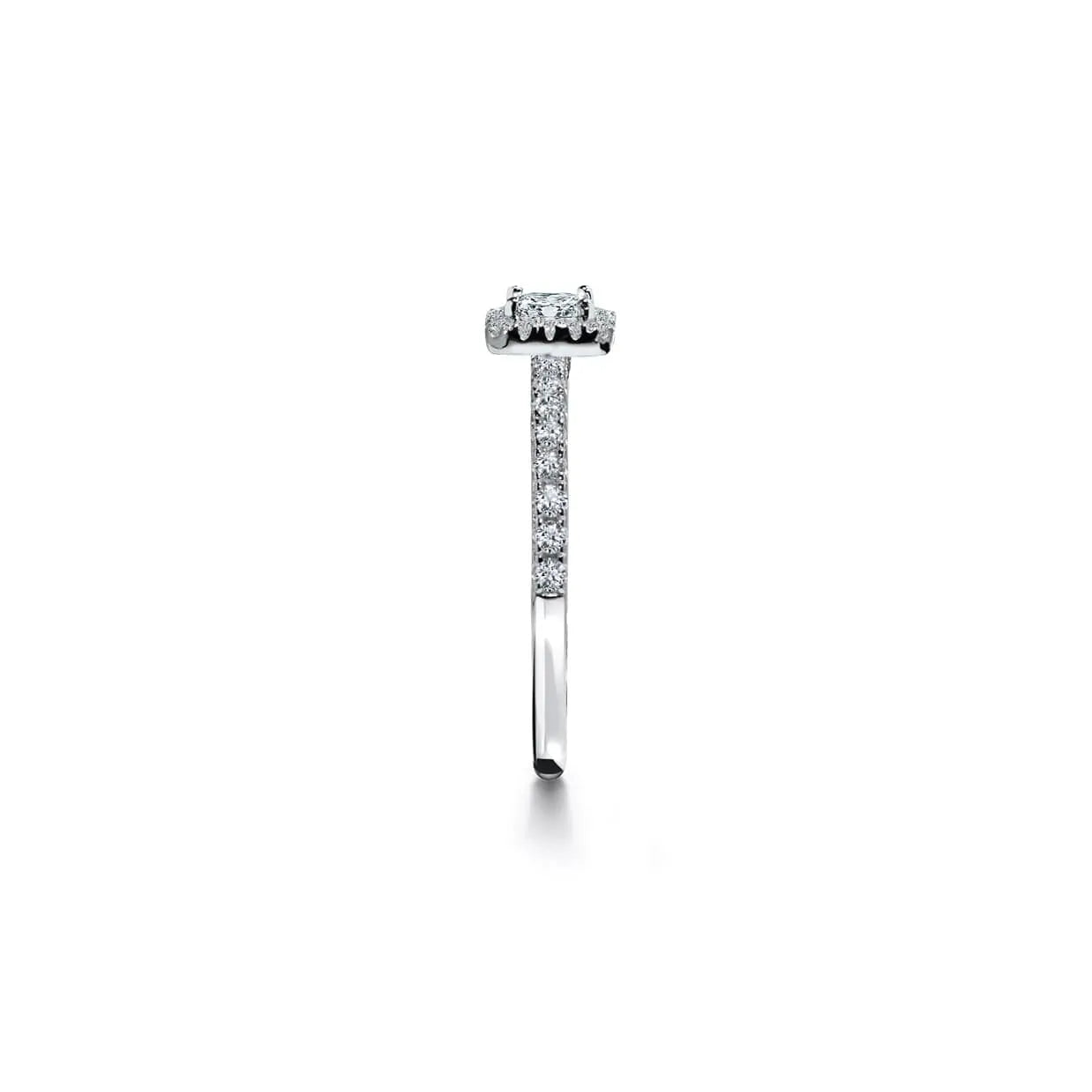 Oxford halo square solitaire ring