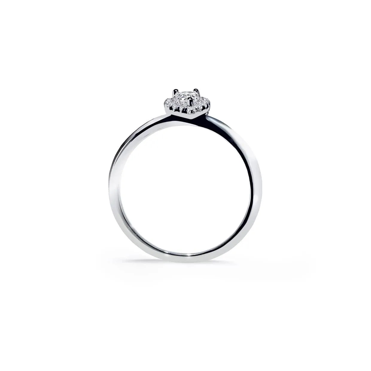 Milano pæreformet diamant forlovelsesring med diamant halo