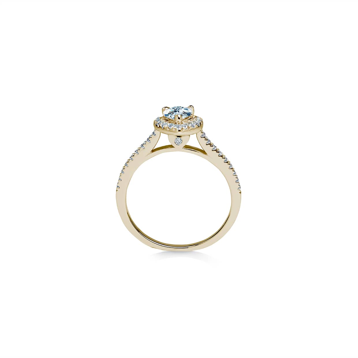 Hartford forlovelsesring med pære cut safir og diamanter i guld