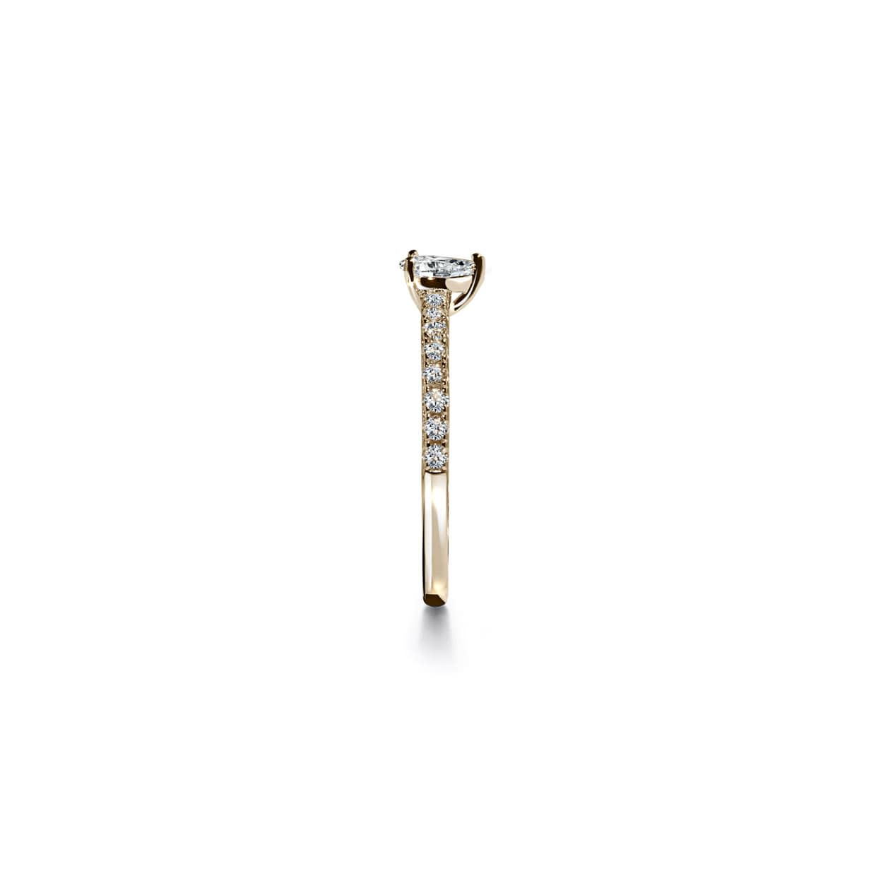 Love solitaire pæreformet diamant forlovelsesring i guld