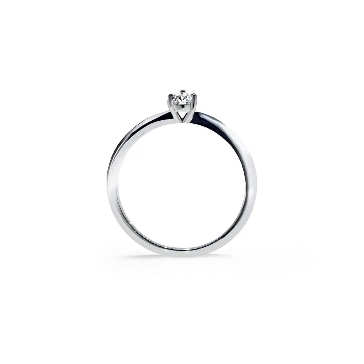 Siena pæreformet diamant solitaire forlovelsesring i hvidguld