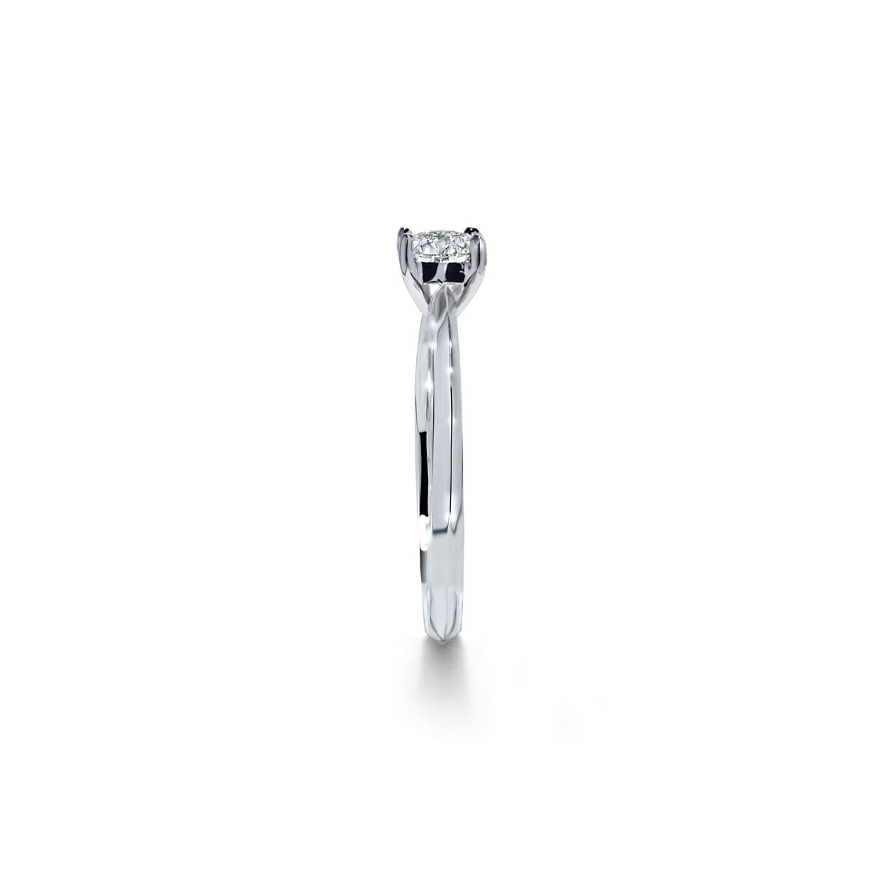 Paris rund diamant solitaire forlovelsesring i hvidguld