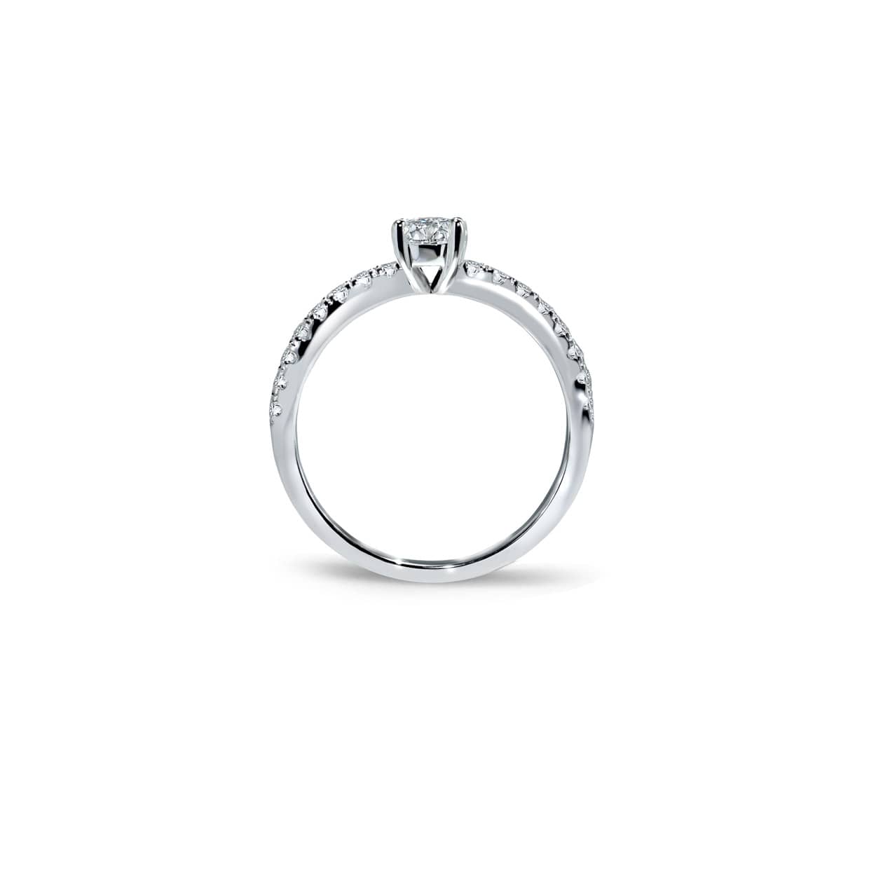 Oxford Silver Square Solitaire Ring med sten