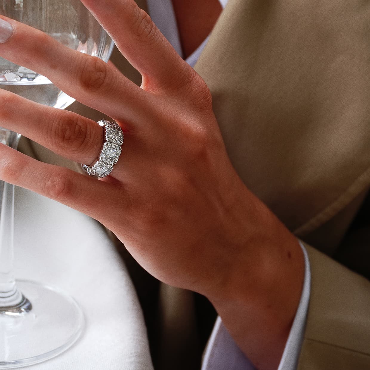 Oxford prinsesse & round cut eternity ring