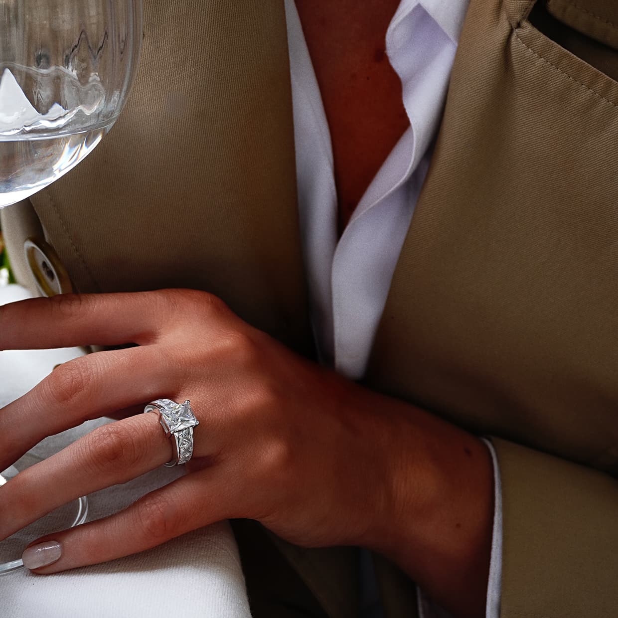 Oxford prinsesse & radiant formet ring i sølv