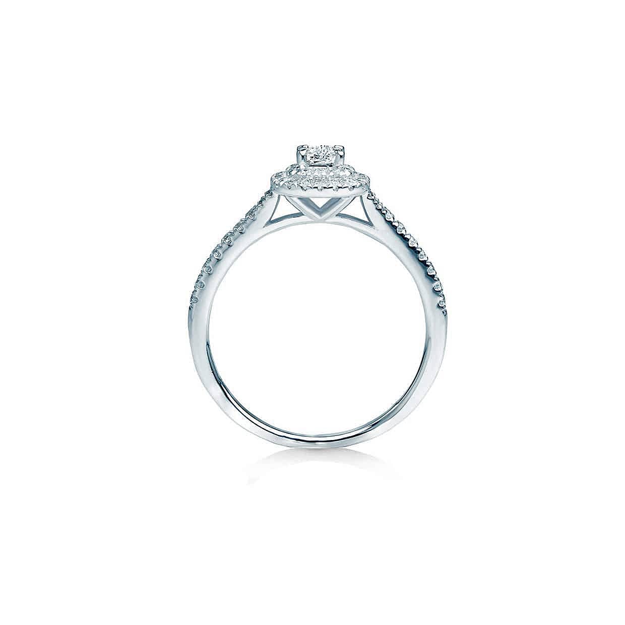 Oxford dobbelt halo radiant ring i sølv