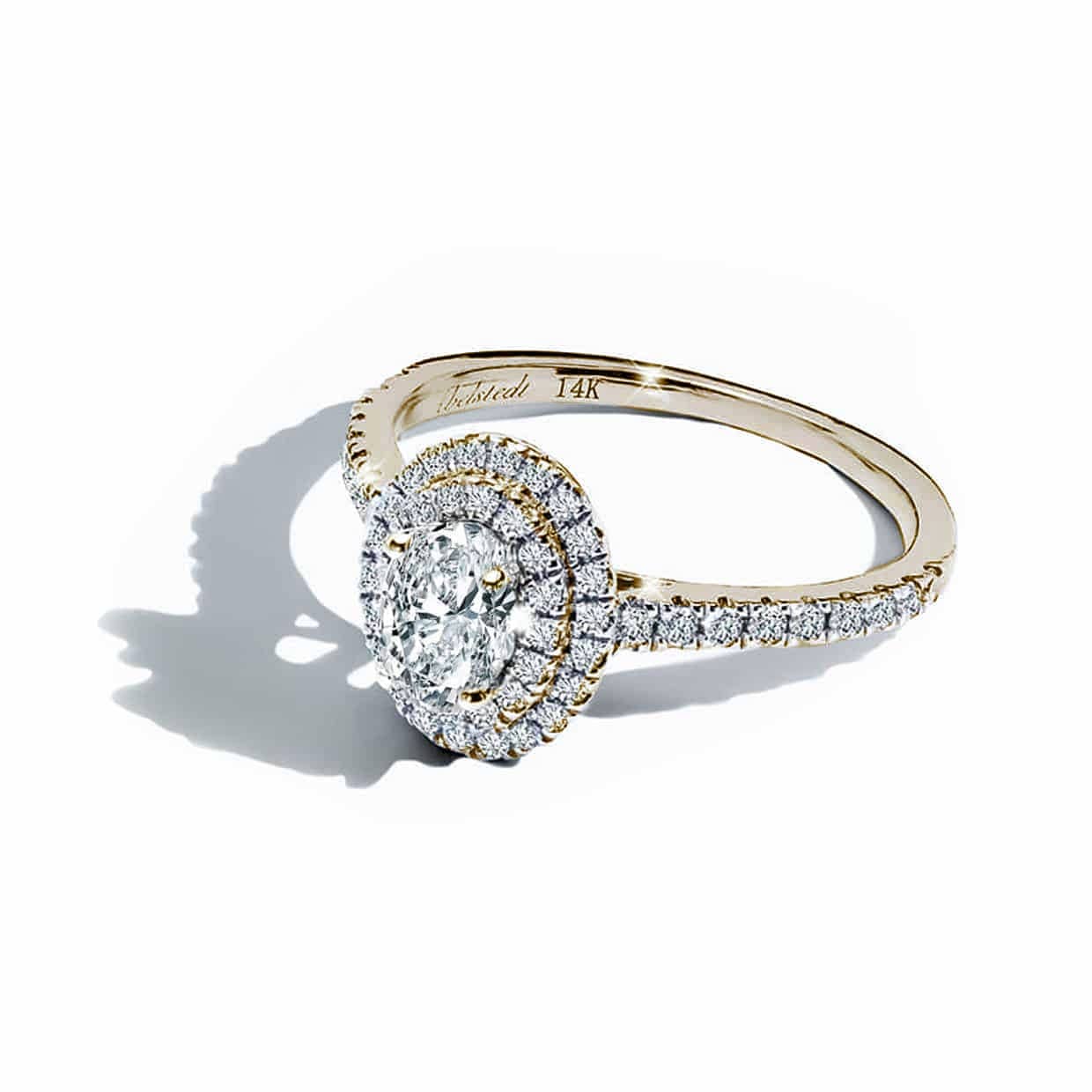 Oxford dobbelt oval guld ring