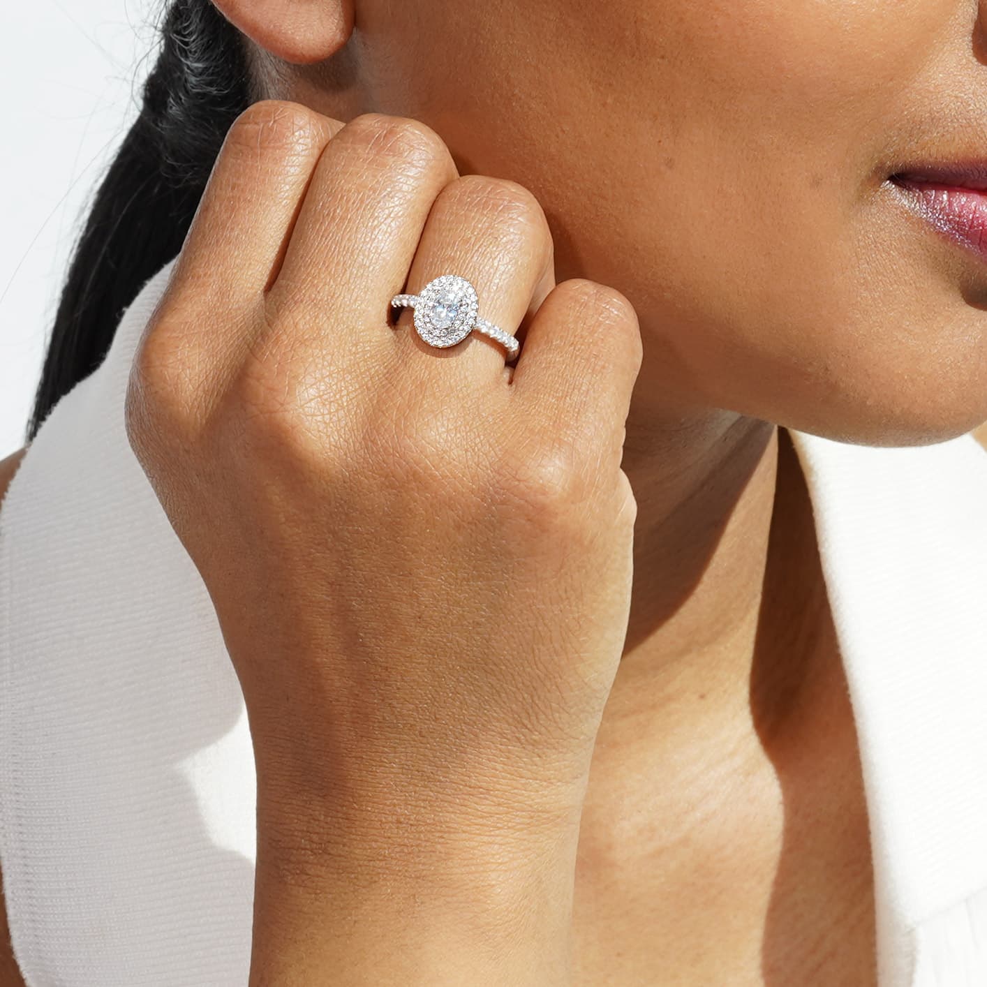 Oxford dobbelt oval guld ring