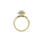 Oxford emerald cut dobbelt halo ring