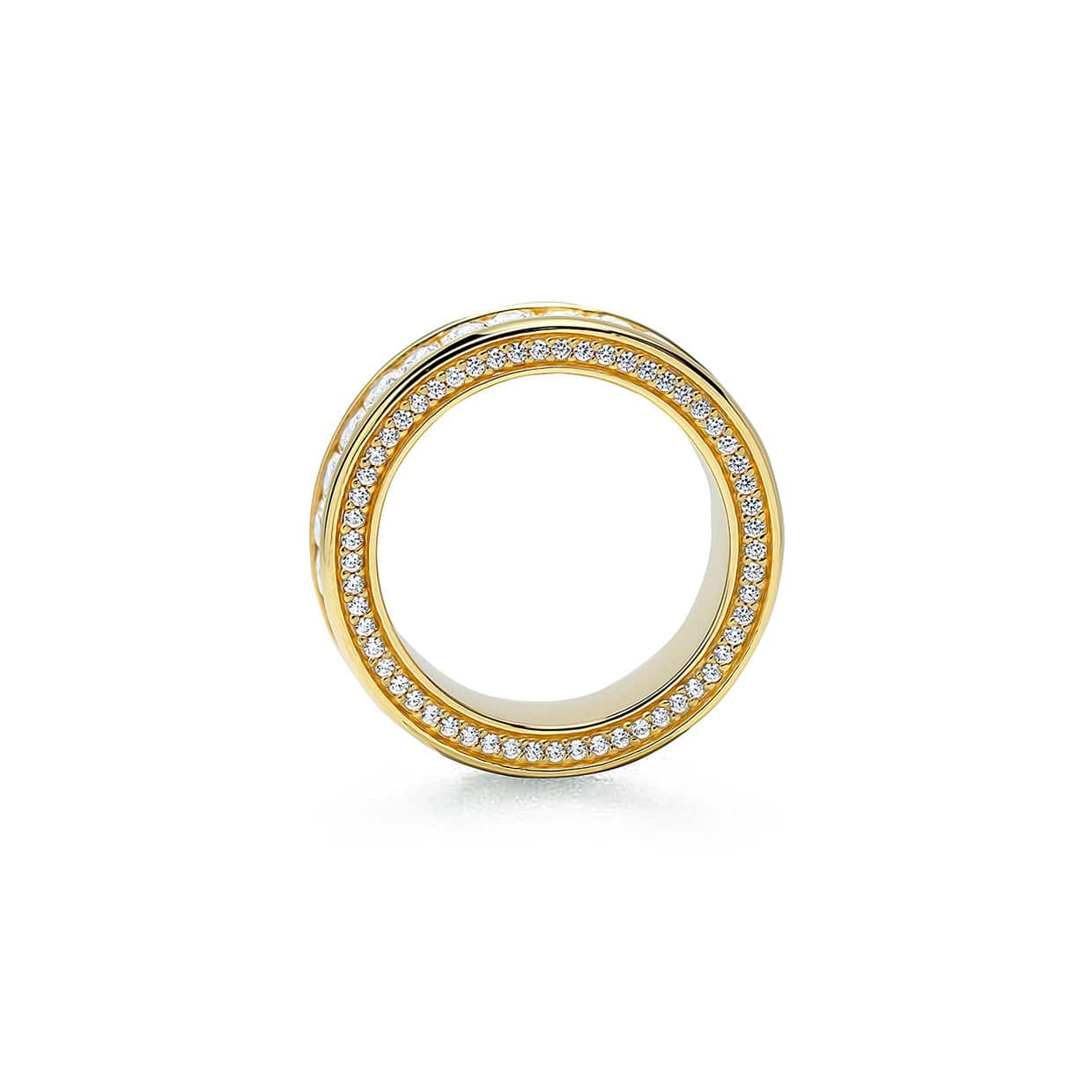 Oxford emerald eternity ring med sidesten i forgyldt sterlingsølv