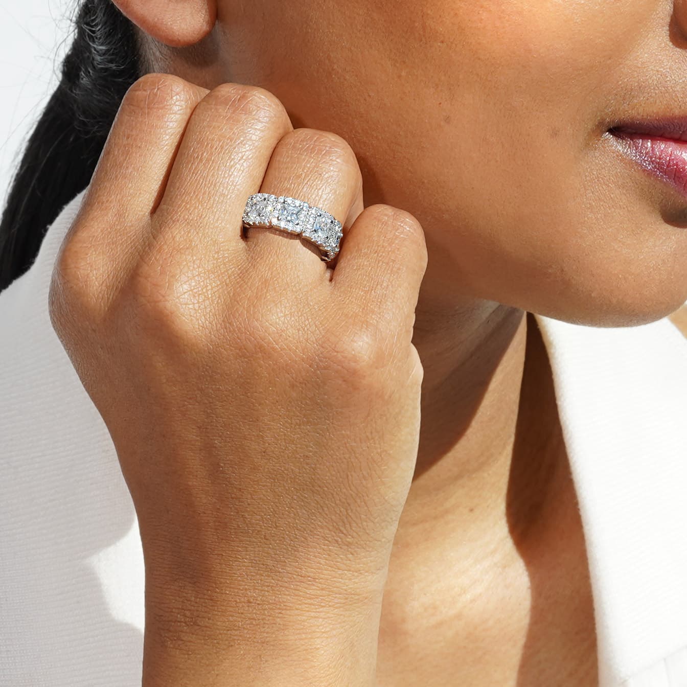 Oxford prinsesse &amp; round cut eternity ring