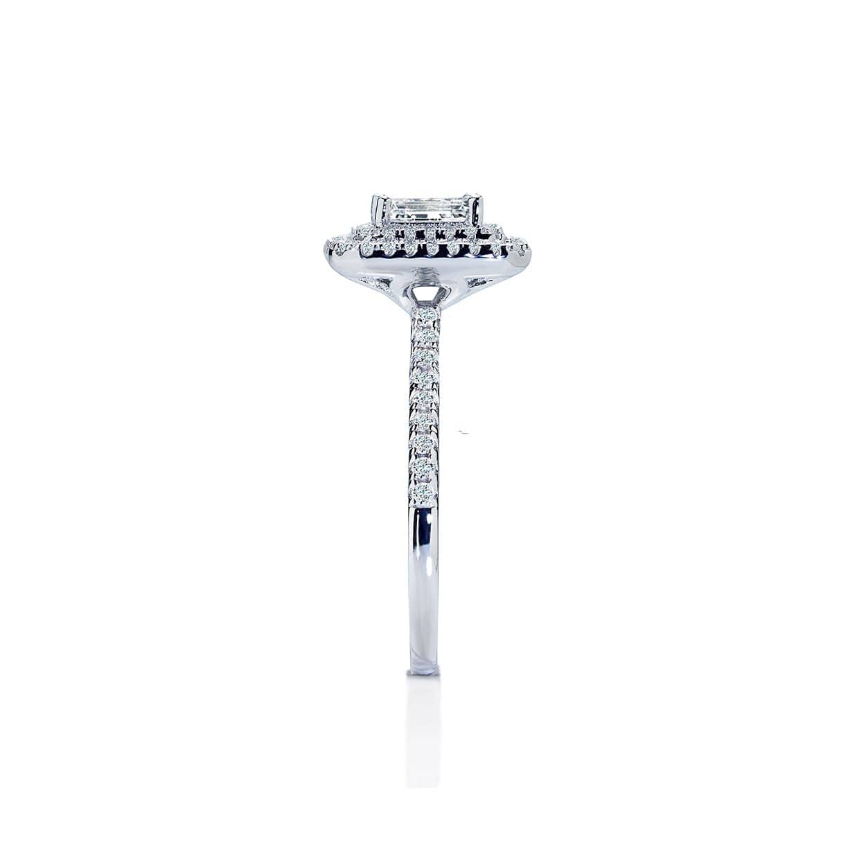 Oxford emerald dobbelt halo ring