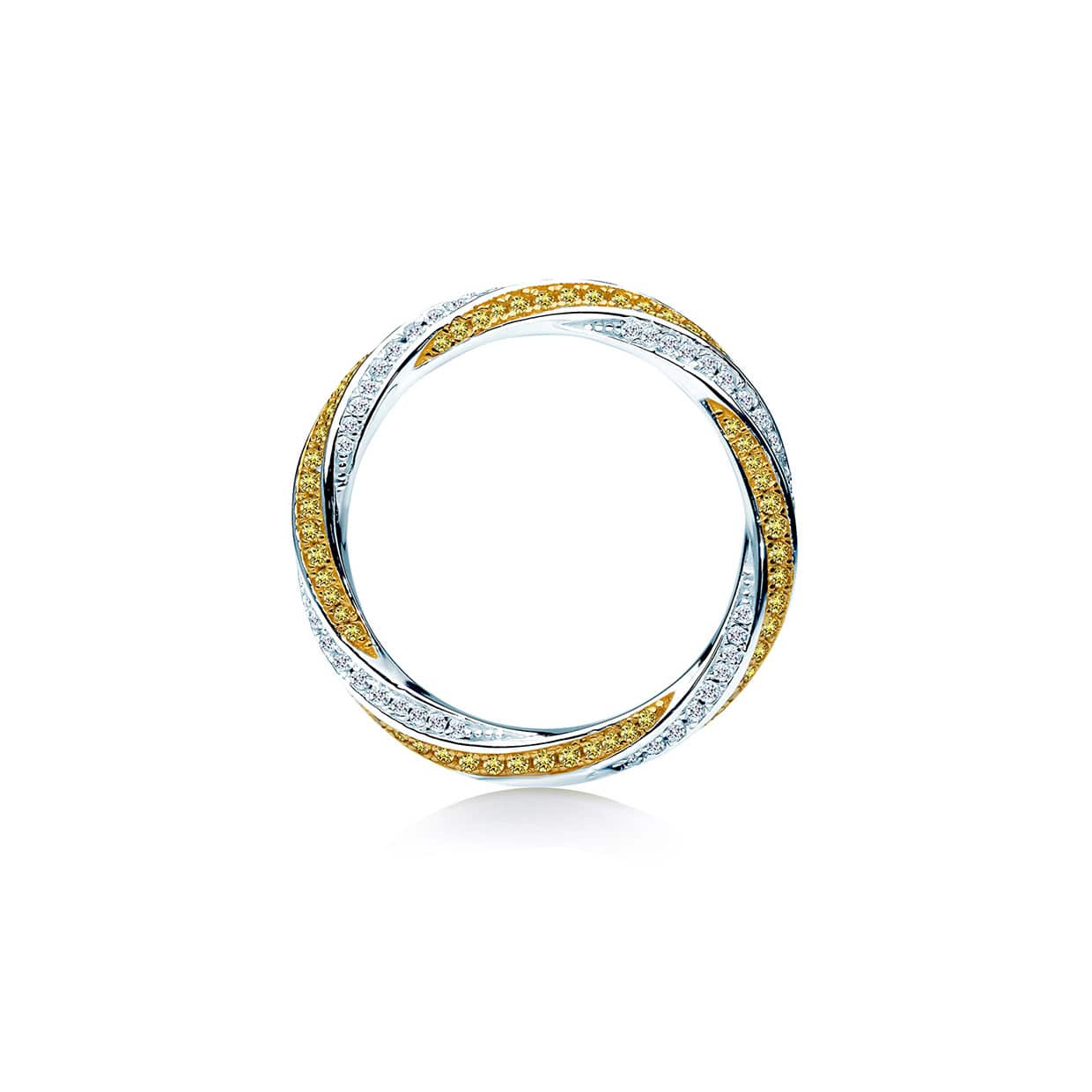 Sahara snoet alliancering ring med gule sten