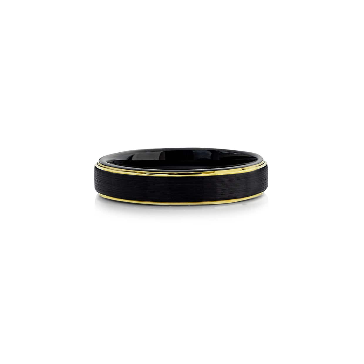 Tungsten ring sort &amp; guld