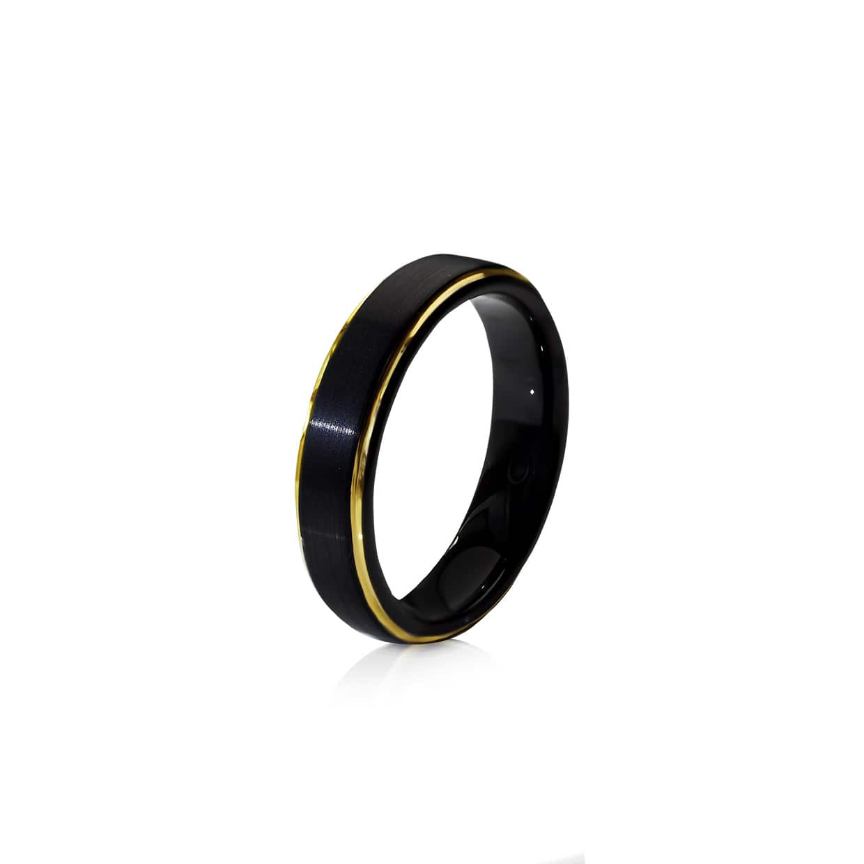 Tungsten ring sort &amp; guld