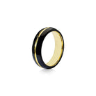 Tungsten ring sort &amp; guld bred