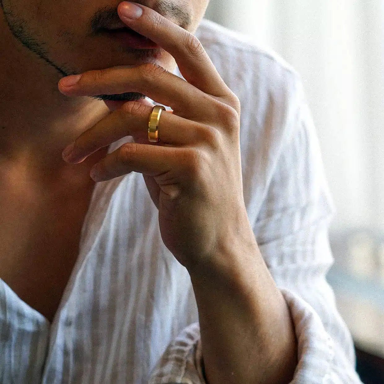 Tungsten ring forgyldt