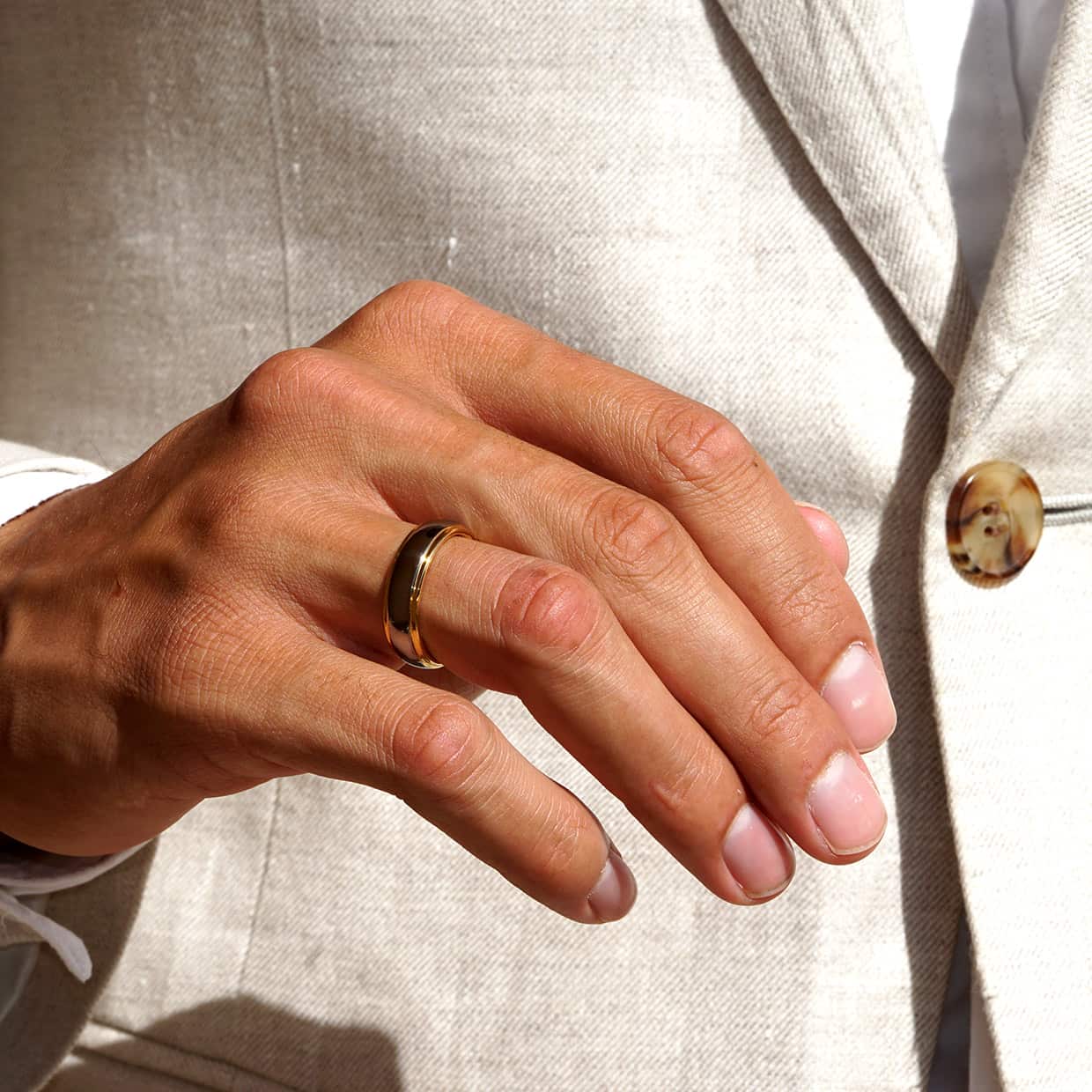 Tungsten ring guld &amp; grå