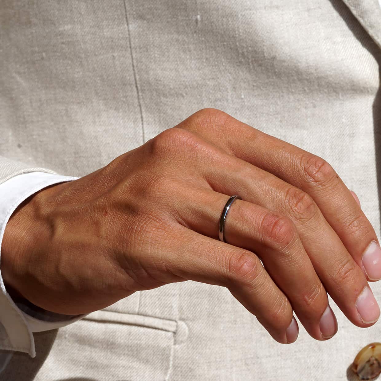 Tungsten ring grå smal