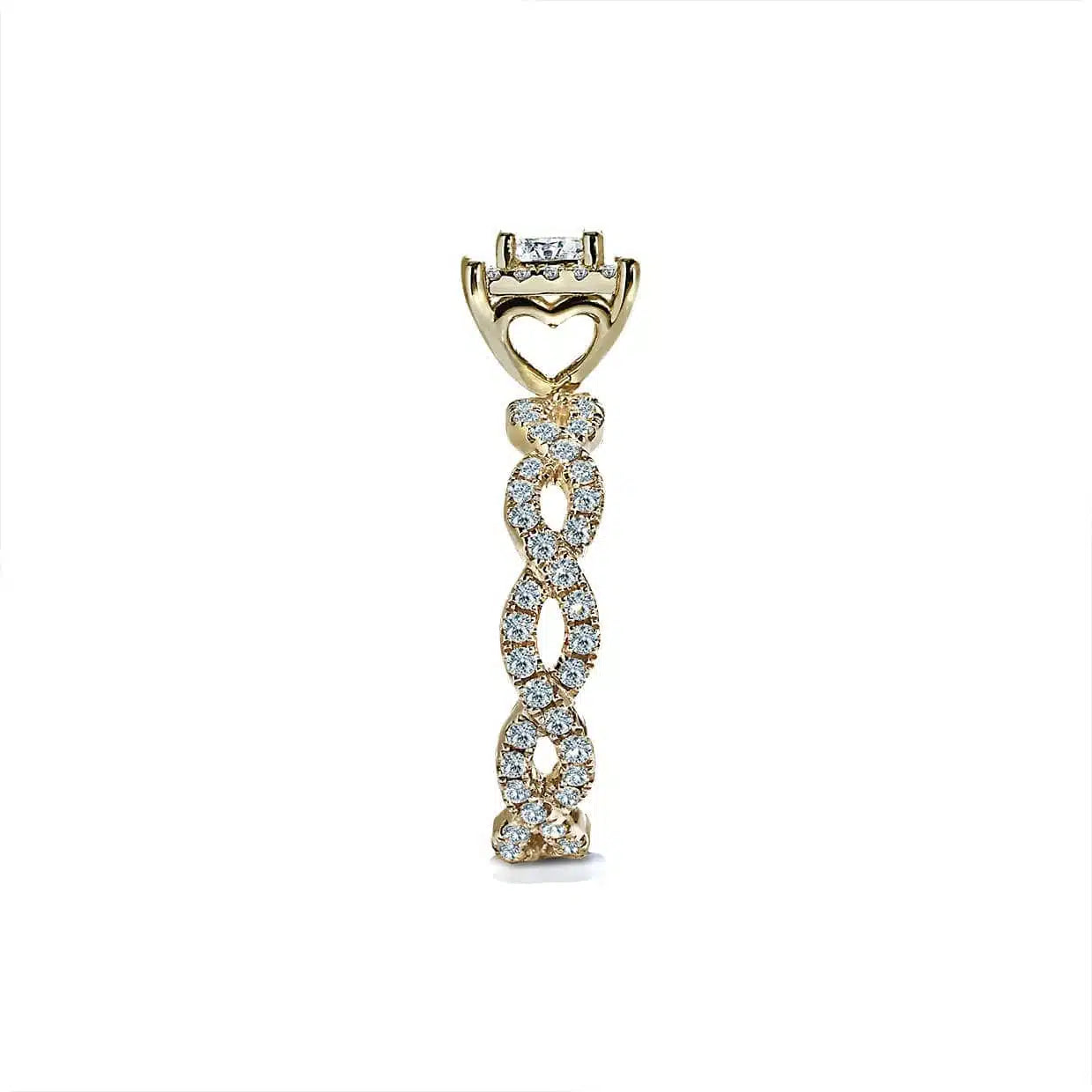 Amora forlovelsesring med eternity twist diamantbånd og safir