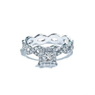 Amalia eternity twist forlovelsesring med firkantet safir og diamanter