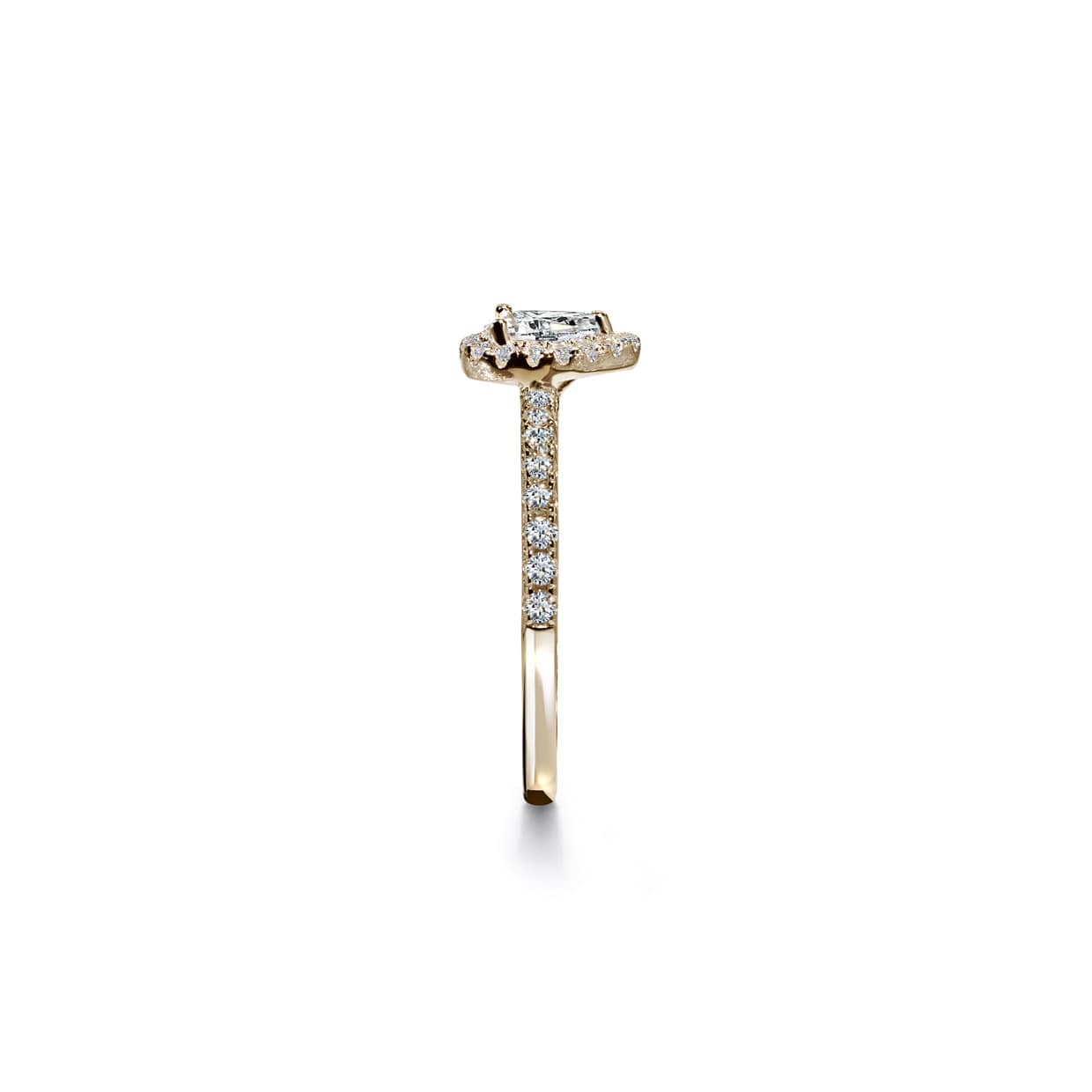 Firenze forlovelsesring med hvid pære cut diamant