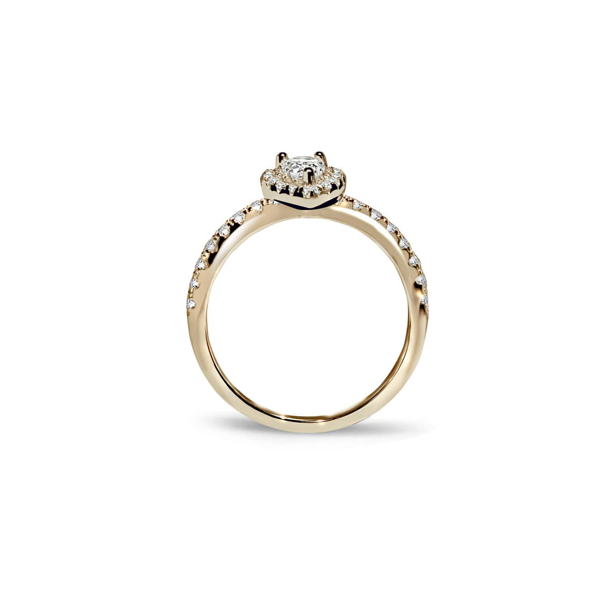 Firenze forlovelsesring med hvid pære cut diamant