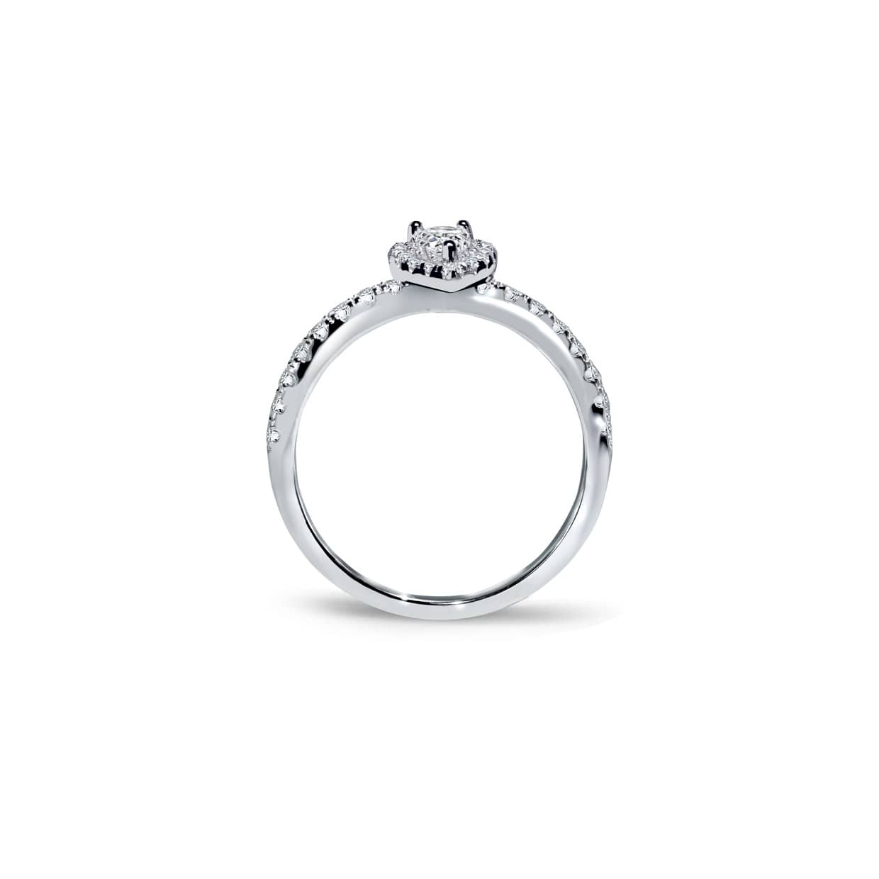 Venedig pæreformet halo diamant forlovelsesring