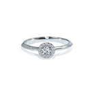 Genova rund halo diamant ring i hvidguld