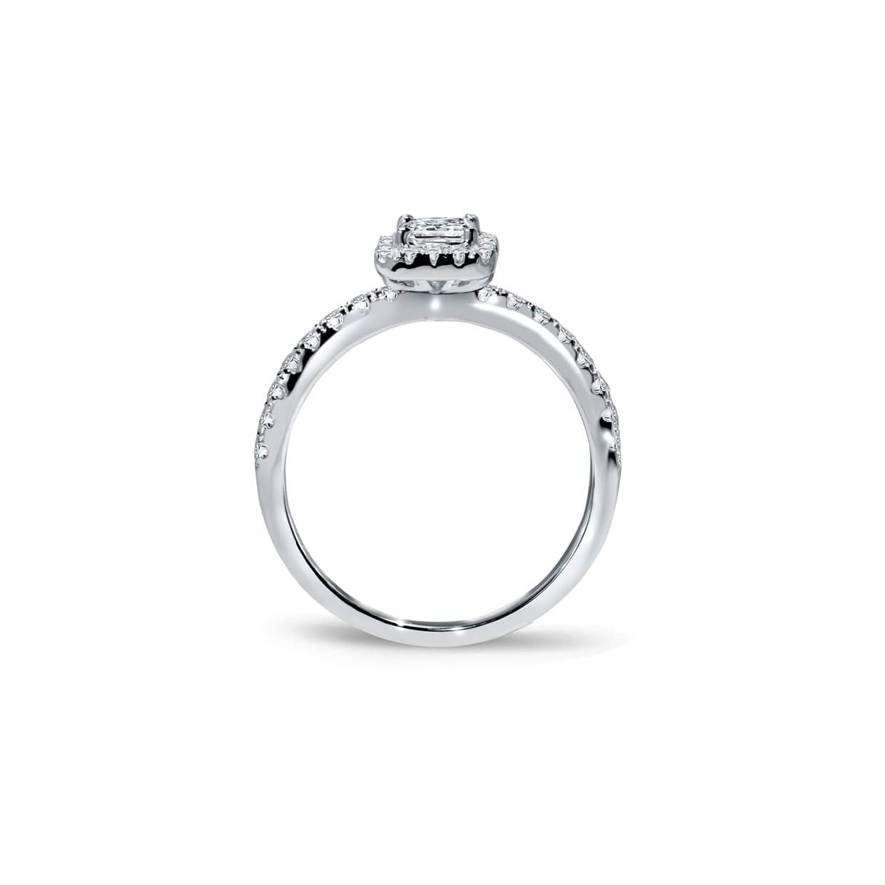 Oxford halo square solitaire ring
