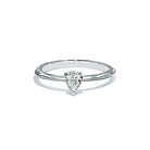 Oxford silver pear solitaire ring