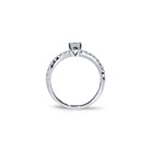 Oxford sølv rund solitaire-ring med sten