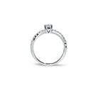 Oxford Silver Square Solitaire Ring med sten