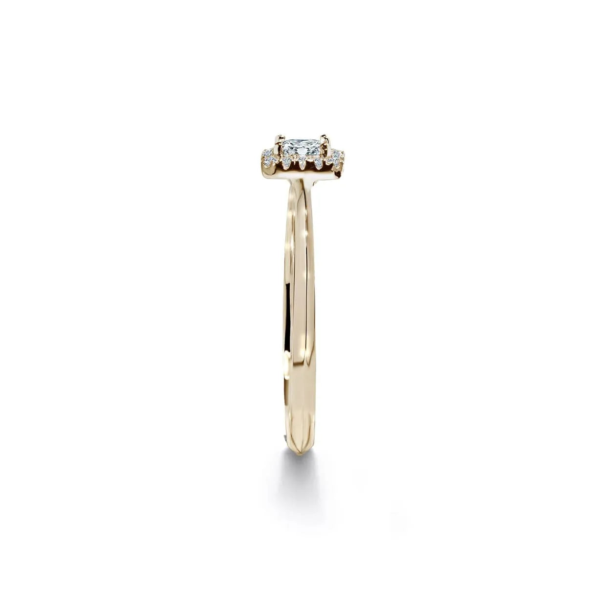 Romeo firkantet halo diamant forlovelsesring i guld