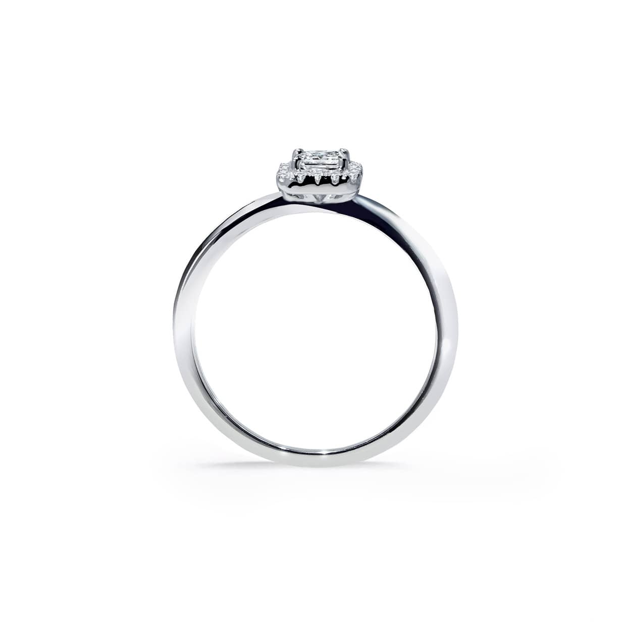 Juliette firkantet diamant forlovelsesring med halo i hvidguld