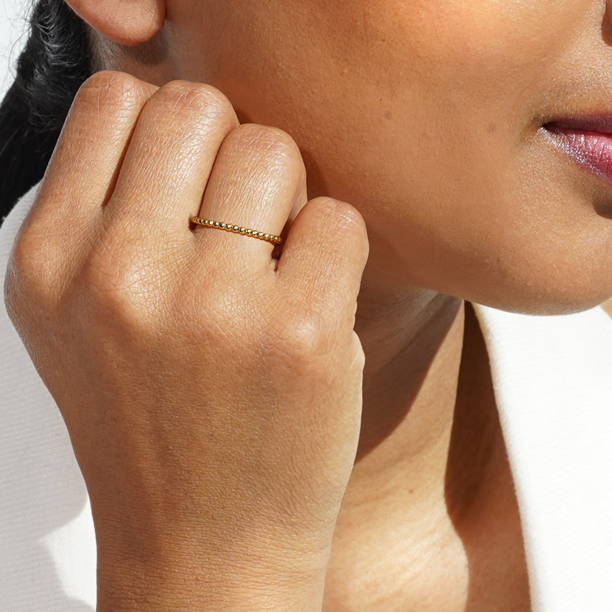 Equestrian small dot ring forgyldt