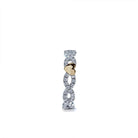 Diamantring eternity twist micropavé med hjerte i guld og hvidguld