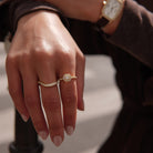 Oxford dobbelt halo guld ring