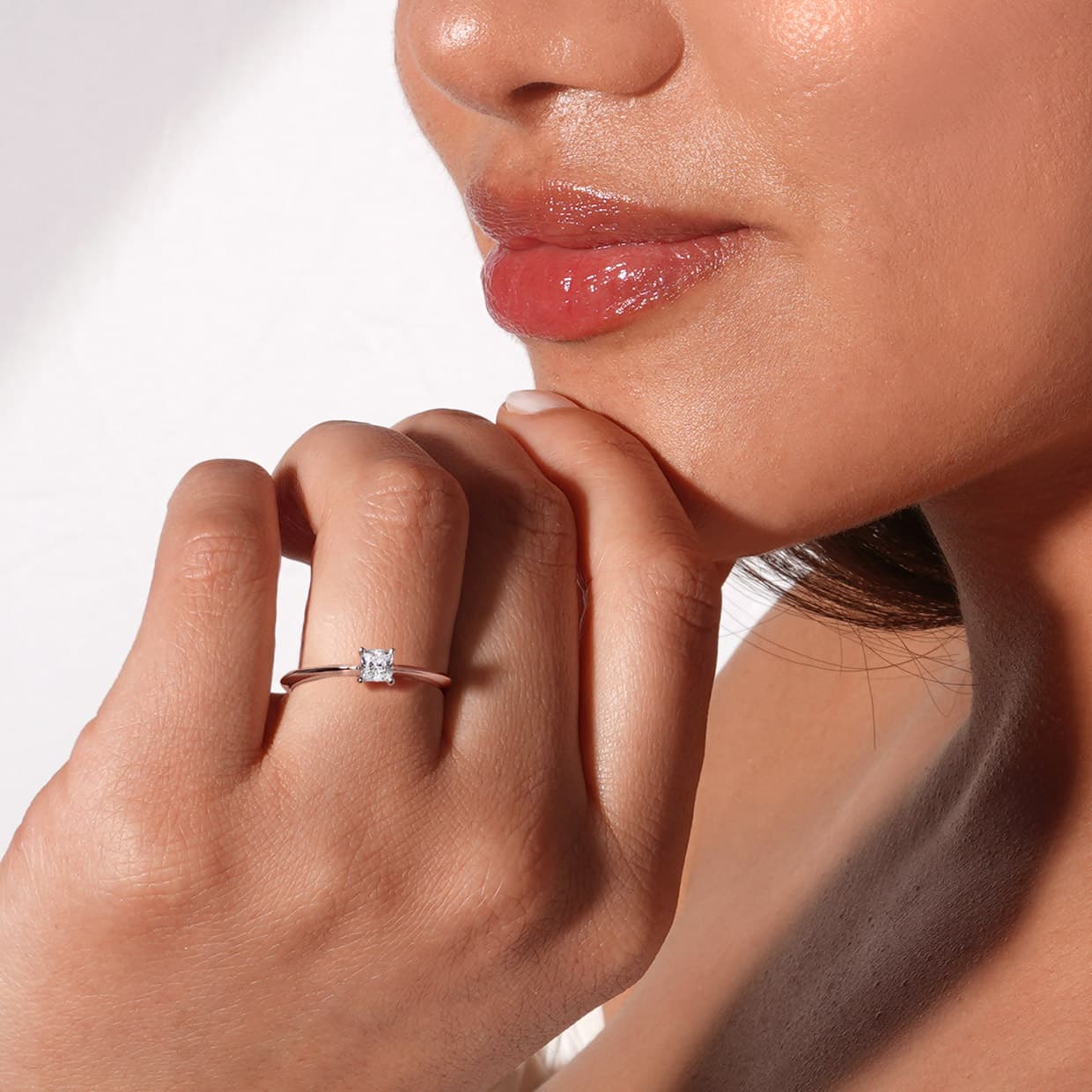 Oxford square cut solitaire ring