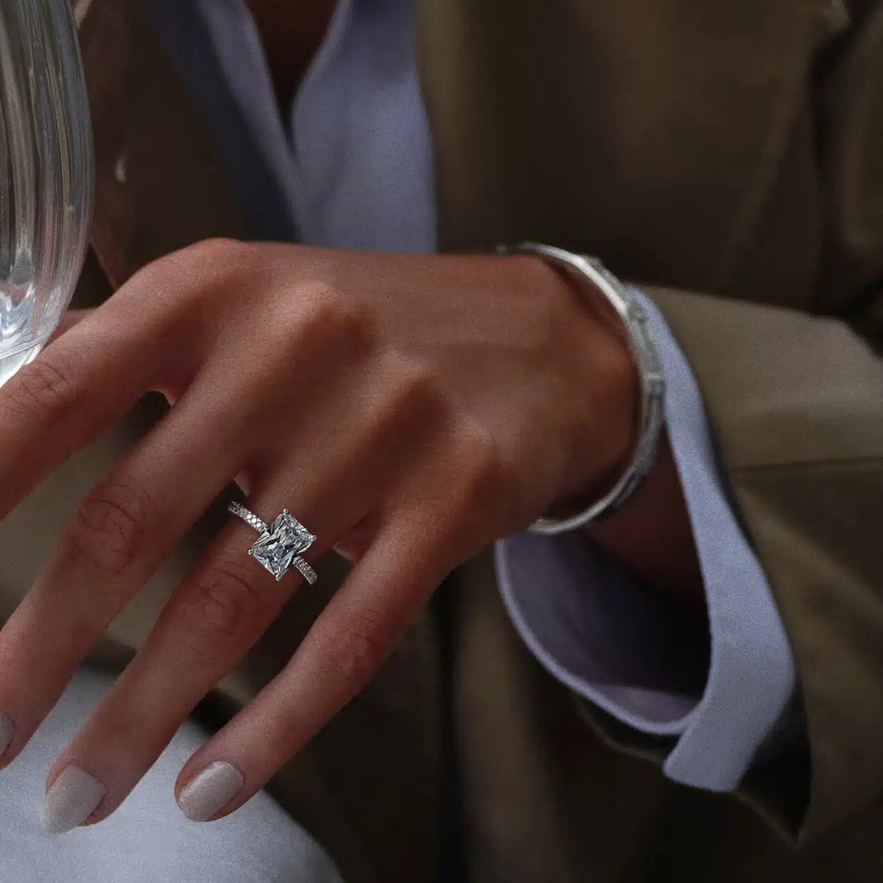 Oxford radiant solitaire ring i forgyldt sterling sølv