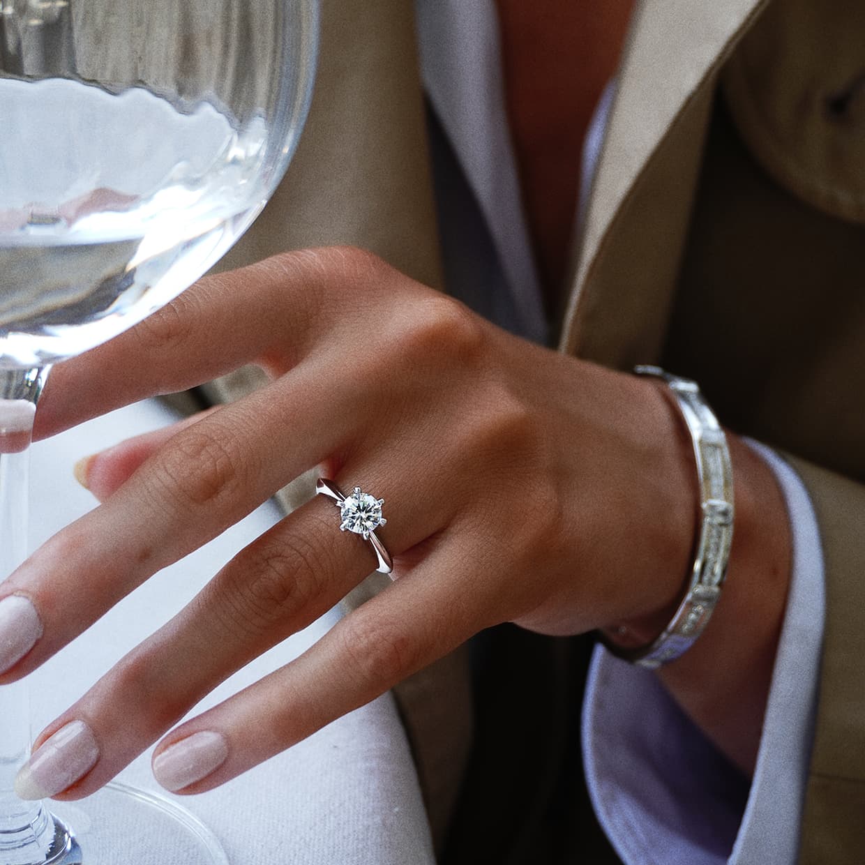 Oxford 6 fatninger solitaire ring