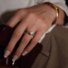 Oxford 6 fatninger solitaire ring i forgyldt sterlingsølv