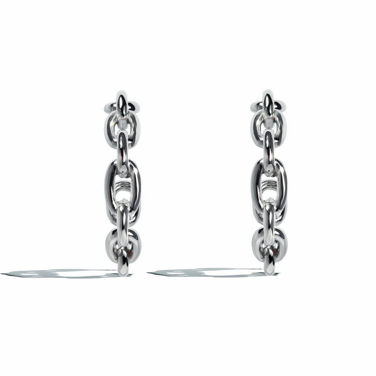 Bold Dinglande Silver Hoop Örhangen