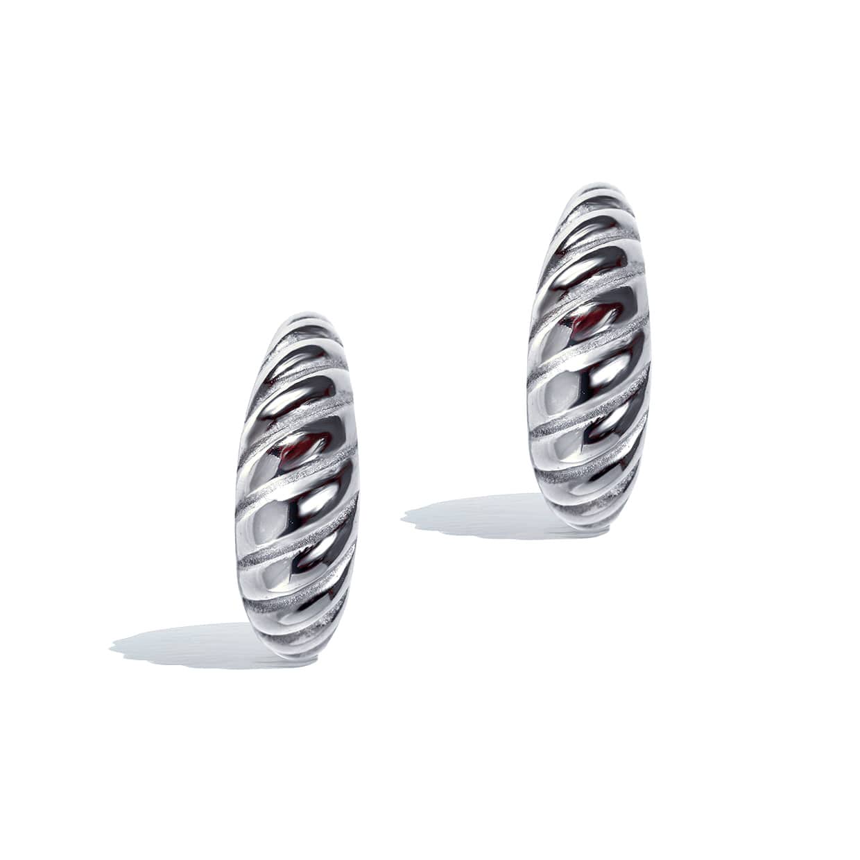 Bold Curved Silver Örhangen