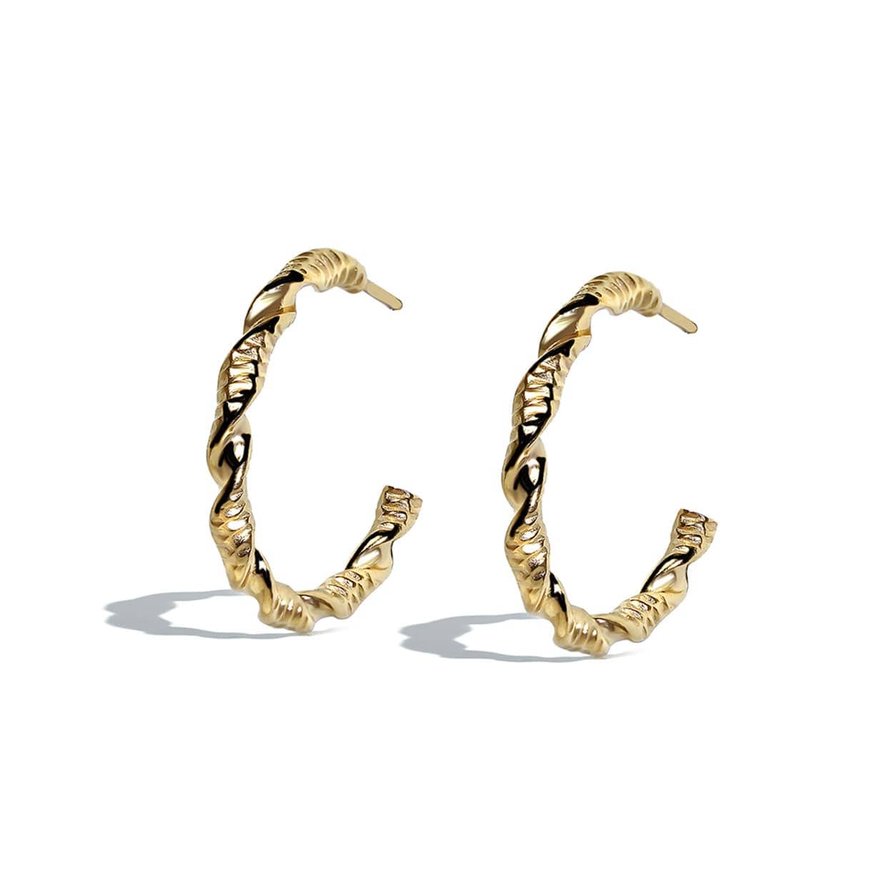 Bold Twist Guld Thin Hoops Örhangen